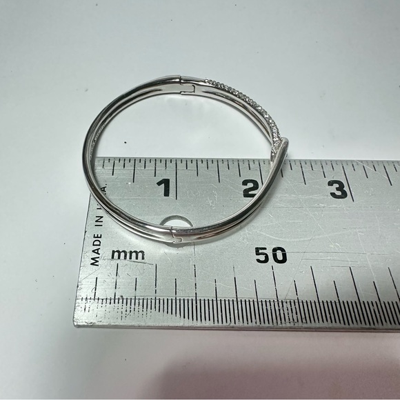 Kate Spade NY Get Connected Bangle Bracelet Silver Color Metal Pave Rhinestone - Picture 16 of 16